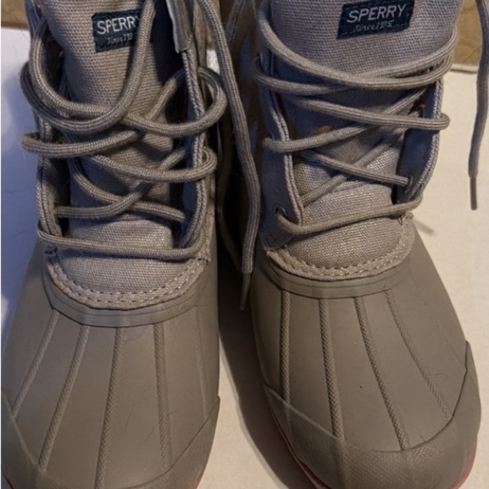 Sperry Gray Lace-Up Duck Boots